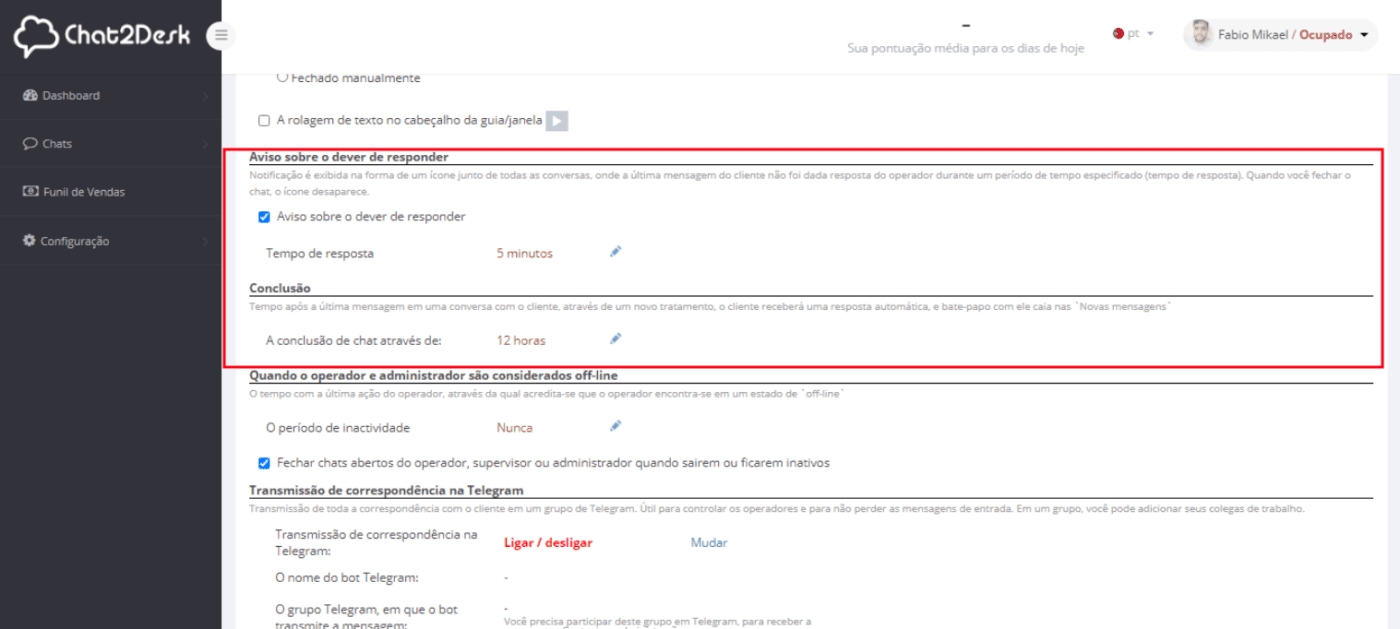 Geral - Horários e atribuições 11 Configuração geral