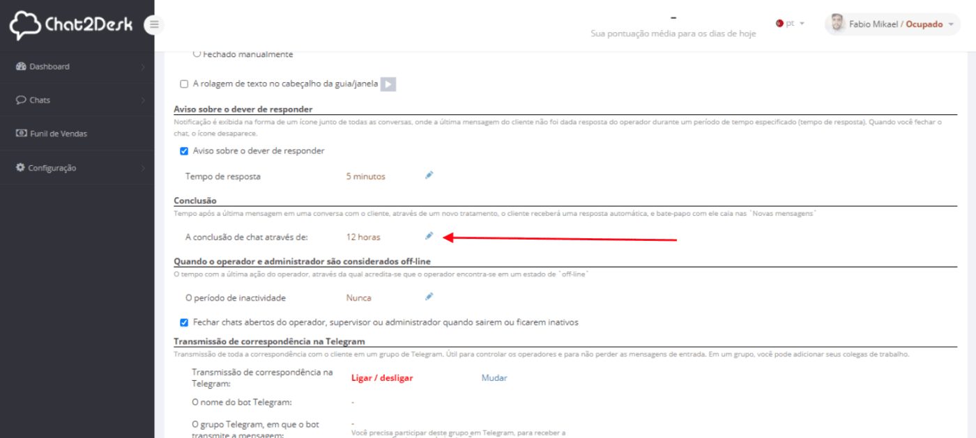 Geral - Horários e atribuições 12 Configuração geral