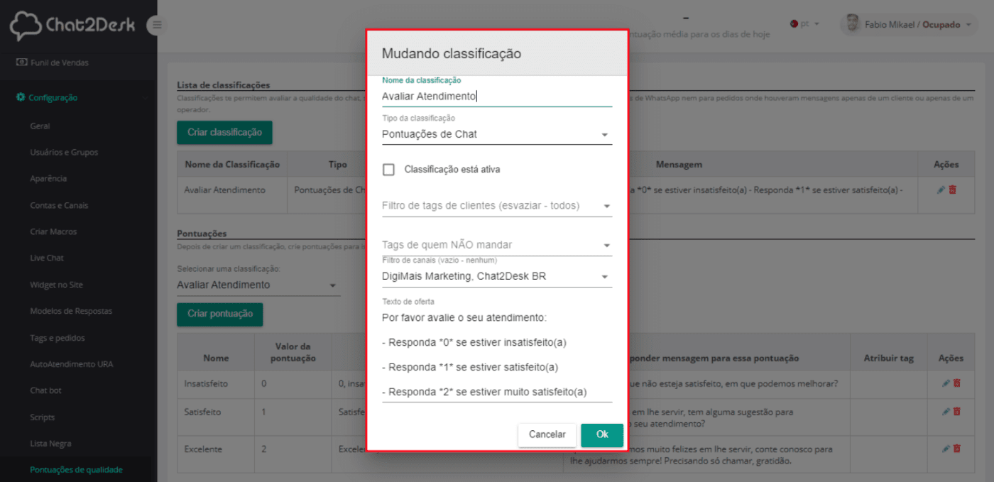 NPS Bot - Pesquisa de Satisfação 3 Chatbot de Avaliação de atendimento