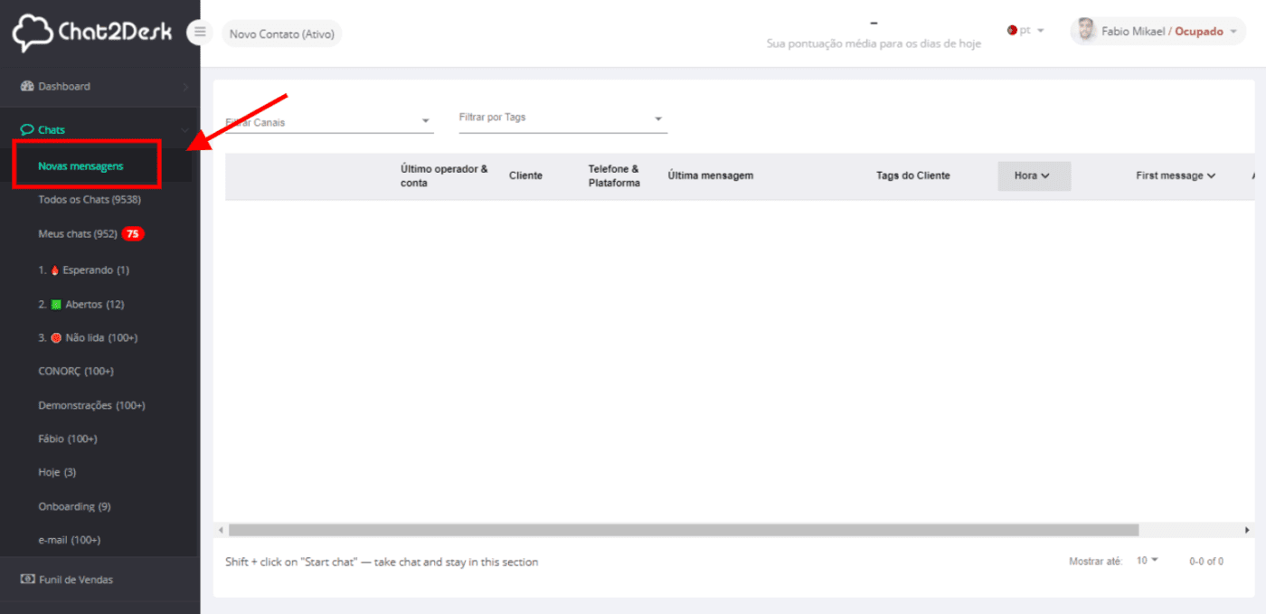 Atendimento MultiSAC Usar painel de atendimento 1