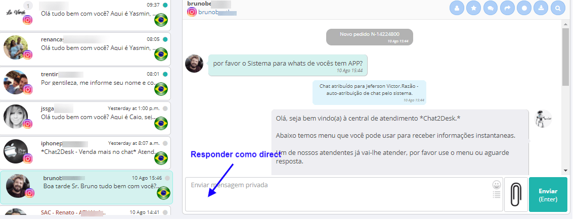 Instagram - Como responder comentários e directs 3 Mensagem do Direct
