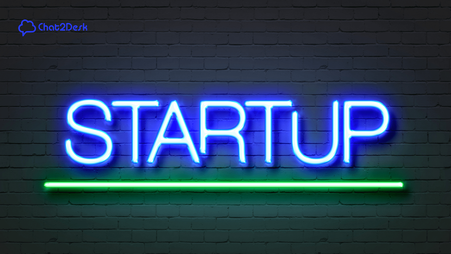 Letreiro em neon das startups
