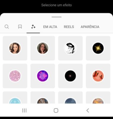 Efeitos do Reels do Instagram